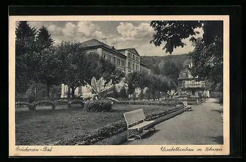 AK Brückenau-Bad, Elisabethenbau m. Schwan