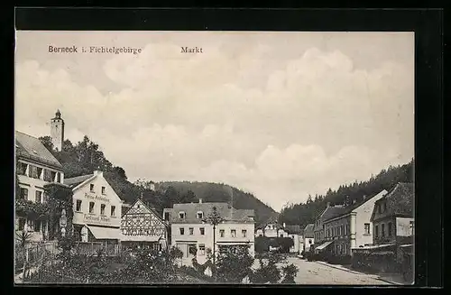 AK Berneck i. Fichtelgebirge, Markt, Reiseandenken Ferdinand Albert