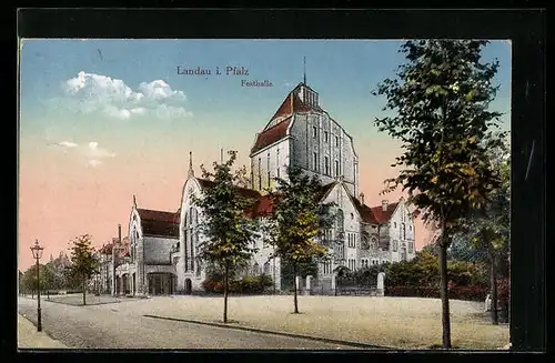 AK Landau i. Pfalz, Blick auf die Festhalle