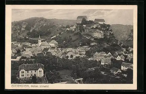 AK Pottenstein /Fränk. Schweiz, Ortsansicht aus der Vogelschau