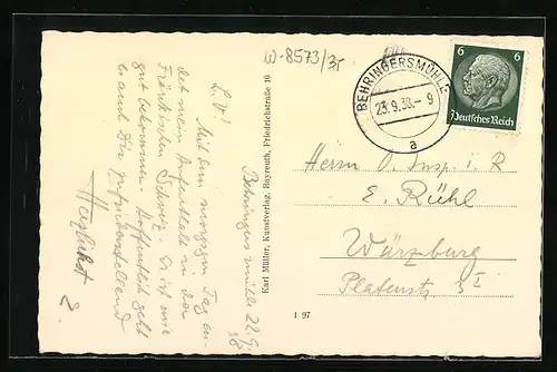 AK Tüchersfeld /frk. Schweiz, Ortsansicht mit Felsenformation