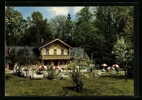 AK Eckersdorf / Bayreuth, Gaststätte Waldhütte, Garten