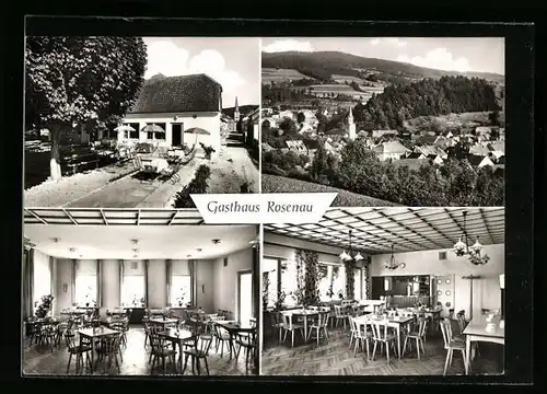 AK Goldkronach /Fichtelgeb., Gasthaus Rosenau, Aussen- u. Innenansicht