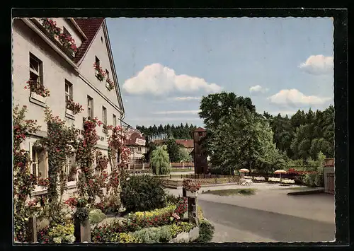 AK Pechgraben b. Bayreuth, Gasthof-Pension Frankenwald im Sommer