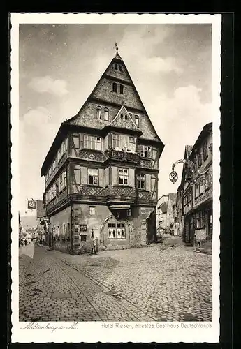 AK Miltenberg a. M., Hotel Riesen mit Strasse