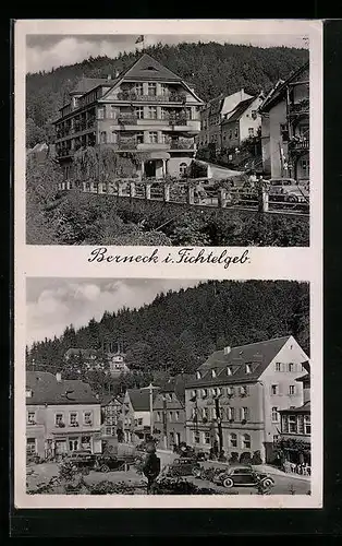 AK Berneck /Fichtelgeb., Hotel am Bubb, Strassenpartie