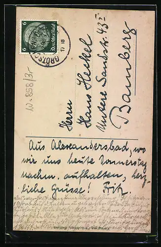 AK Berneck, Kurhaus mit Kirchleite