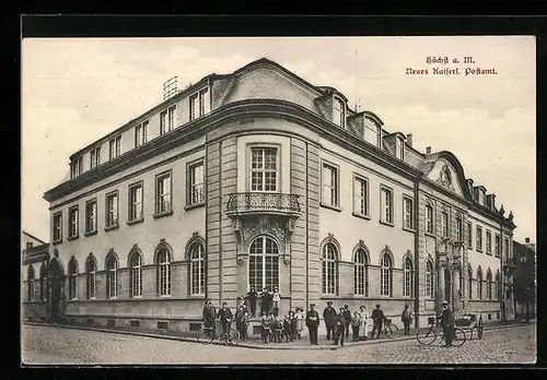 AK Frankfurt-Höchst, Strassenpartie am neuen Kaiserl. Postamt