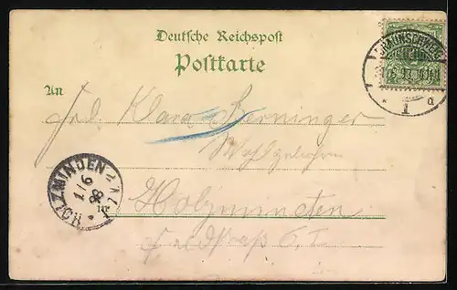 Lithographie Braunschweig, Burg Dankwarderode, Gewandhaus