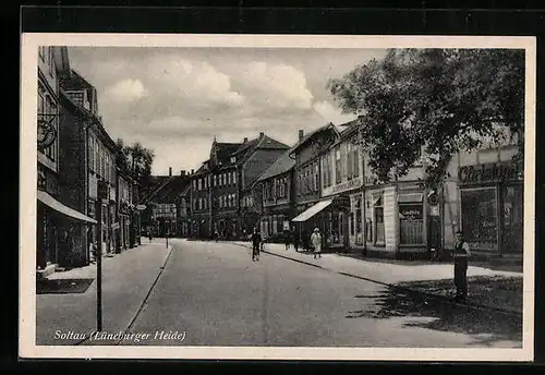 AK Soltau /Lüneburger Heide, Strassenpartie der Ortschaft