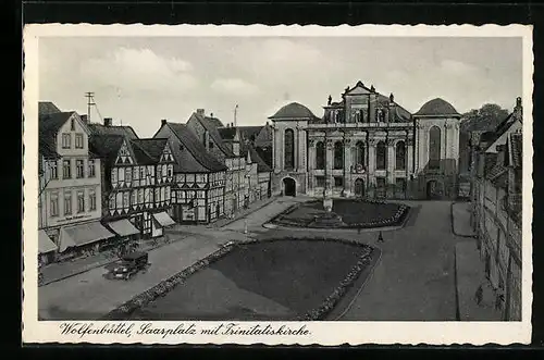 AK Wolfenbüttel, Saarplatz mit Trinitatiskirche