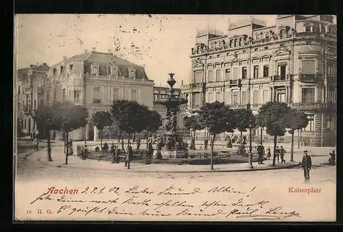 AK Aachen, Partie am Kaiserplatz