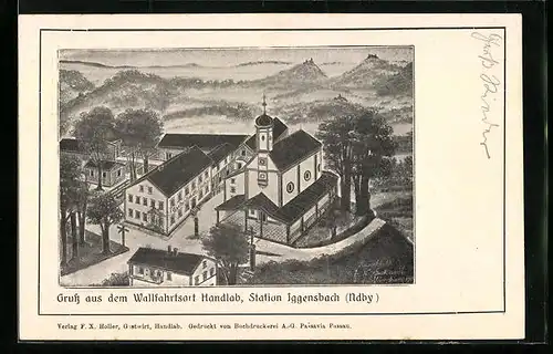 Künstler-AK Handlab, Station Iggensbach