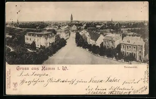 AK Hamm i. W., Totalansicht aus der Vogelschau