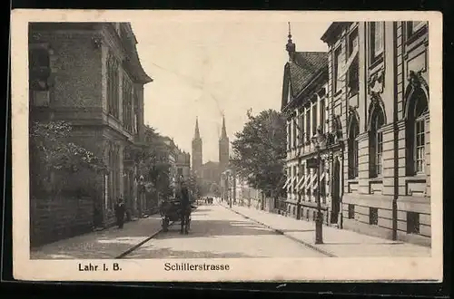 AK Lahr i. B., Blick in die Schillerstrasse