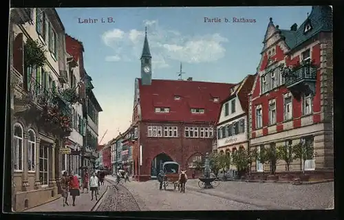 AK Lahr i. B., Urteilsplatz mit Rathaus