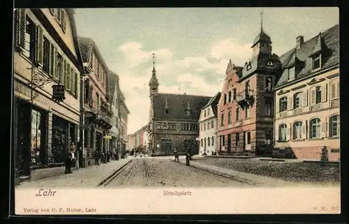 AK Lahr i. B., Urteilsplatz mit Rathaus