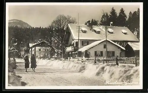 AK Garmisch, Forsthaus Griesen im Winter