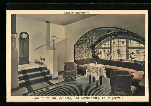 AK Bad Blankenburg /Thür. Wald, Diele im Erdgeschoss des Sanatorium Am Goldberg