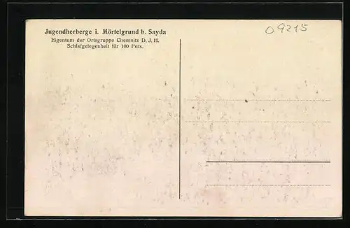 AK Sayda, Jugendherberge Mörtelgrund im Winter