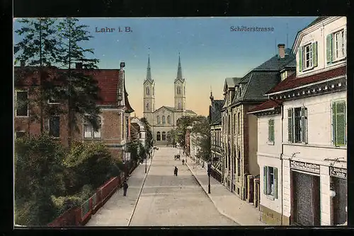 AK Lahr i. B., Blick in die Schillerstrasse