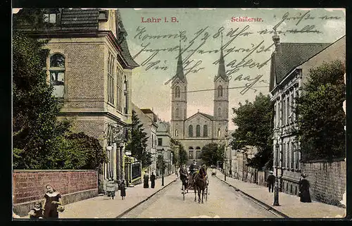 AK Lahr i. B., Blick in die Schillerstrasse