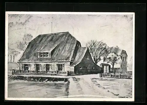 Künstler-AK Nieder-Olm, Jugendherberge Neumühle