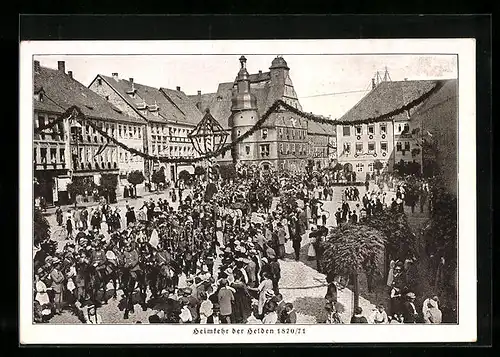 AK Hildburghausen, Heimkehr der Helden 1870 /71, Festumzug