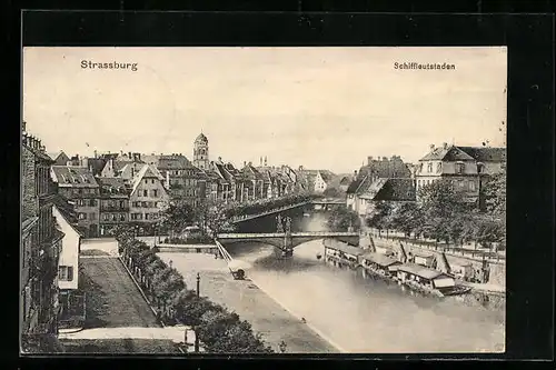 AK Strassburg, Schiffleutstaden aus der Vogelschau