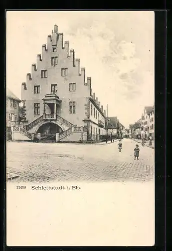 AK Schlettstadt i. Els., Kinderchen auf der Strasse