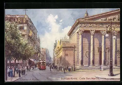 Künstler-AK Charles F. Flower: Buenos Aires, Calle San Martin