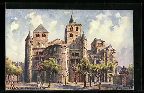 Künstler-AK Charles F. Flower: Trier, Dom und Liebfrauenkirche