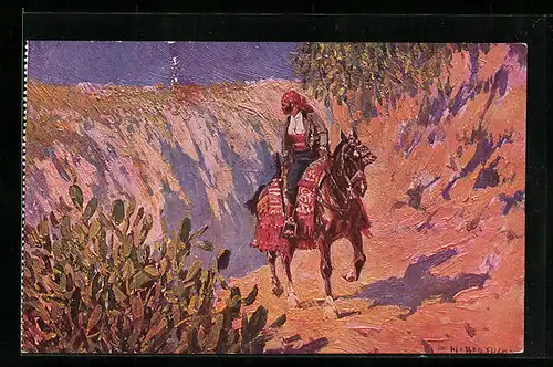 Künstler-AK sign. M. Bertuchi: El constrabandista