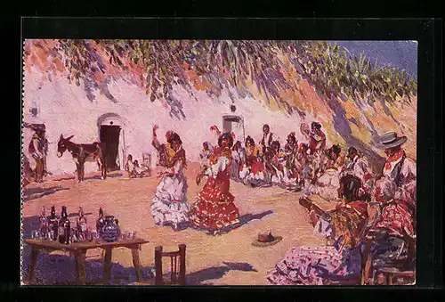 Künstler-AK sign. M. Bertuchi: Zambra gitana