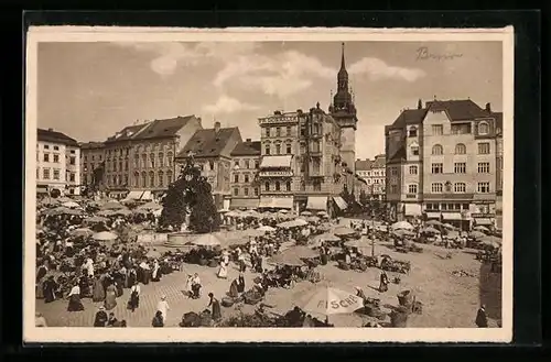 AK Brno, Krautmarkt am Markttag