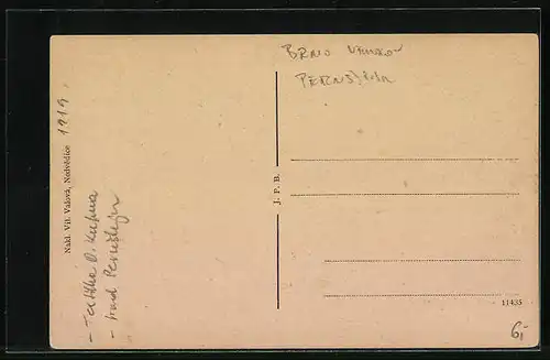 AK Nedvedice, Ortsansicht aus der Vogelschau