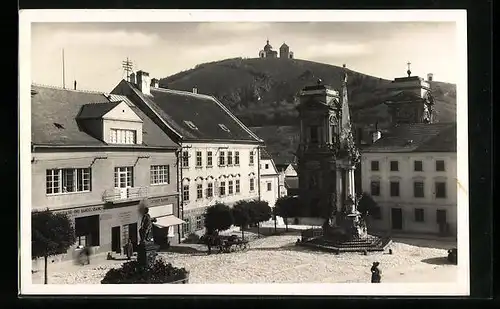 AK Nikolsburg, Ortspartie mit heil. Berg