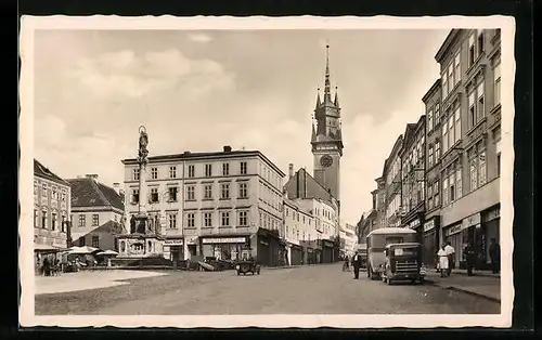 AK Znaim a. Thaya, Partie am Platz