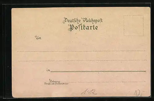 Lithographie Wettin, Burg Wettin, Portrait König Albert von Sachsen in Parade-Uniform an seinem 70. Geburtstag