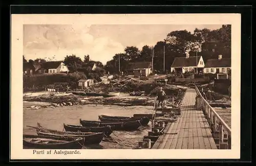 AK Aalsgaarde, Blick vom Bootsanleger auf den Ort