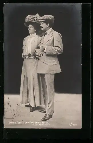 AK Schauspieler Enrico Toselli und Frau Luise Toselli in eleganter Kleidung