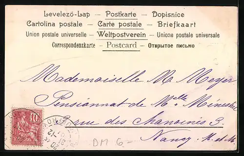 AK Jahreszahl 1902 mit Vergissmeinnicht