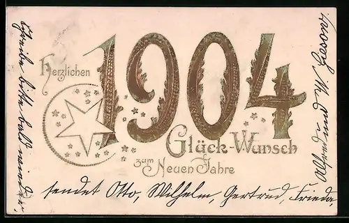 AK Jahreszahl 1904, Glückwunsch zum neuen Jahre