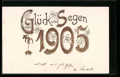AK Glück und Segen, Jahreszahl 1905