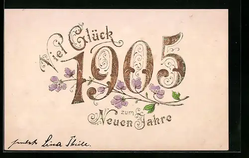 AK Jahreszahl 1905 zum neuen Jahre