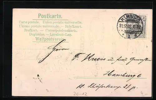 AK Jahreszahl 1903 mit Kleeblättern