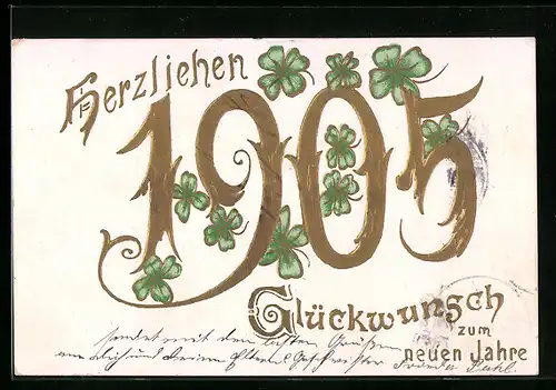 AK Jahreszahl 1905 mit Klee