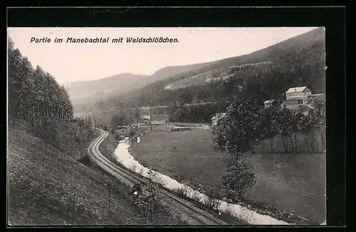 AK Manebach, Manebachtal mit Waldschlösschen