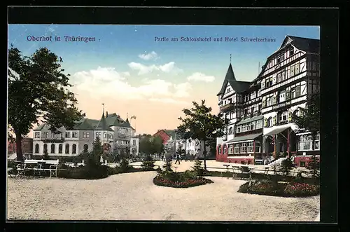 AK Oberhof / Thüringen, Schlosshotel und Hotel Schweizerhaus