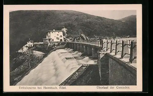 AK Heimbach / Eifel, Urftalsperre mit Überlauf der Cascaden